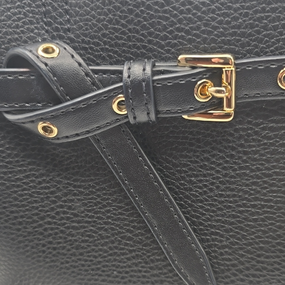 Michael Kors EMILIA Black Satchel with Gold Accents - Picture 3 of 13